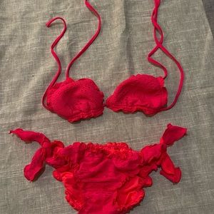 Calzedonia cobey pink crochet bikini.